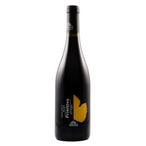 A bottle of Primitivo IGT Puglia 2023 by Azienda Agricola Kerinos – an organic, full-bodied red wine with rich fruit flavours. Italian Red Wine.