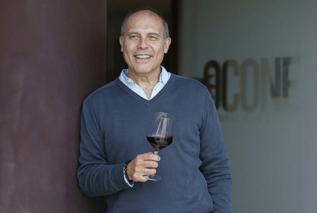 Giorgio Vergona in the Ocone winery in the Taburno hills