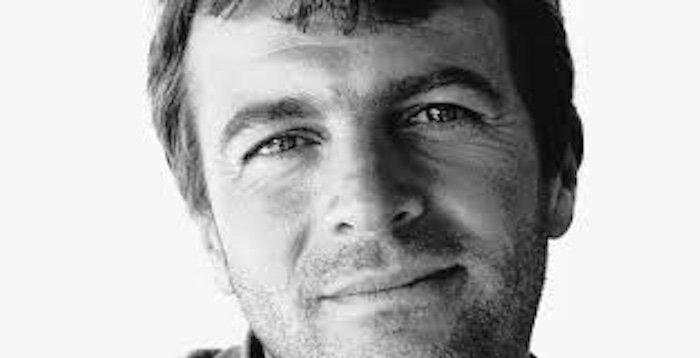 Close-up black-and-white portrait of Roberto Conterno, grandson of Giacomo Conterno and current head of the winery.