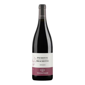 Bottle of Brachetto DOC “Nivasco” 2024 by Vinchio Vaglio – sweet sparkling red wine from Piedmont.