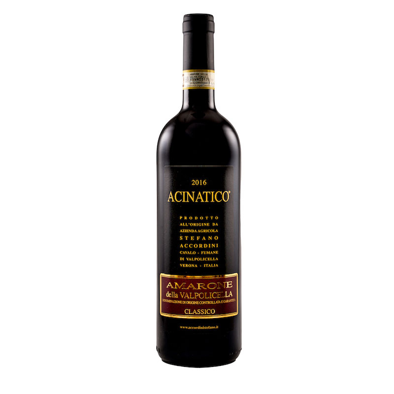 Bottle of Amarone della Valpolicella Classico DOCG “Acinatico” 2017 by Stefano Accordini.