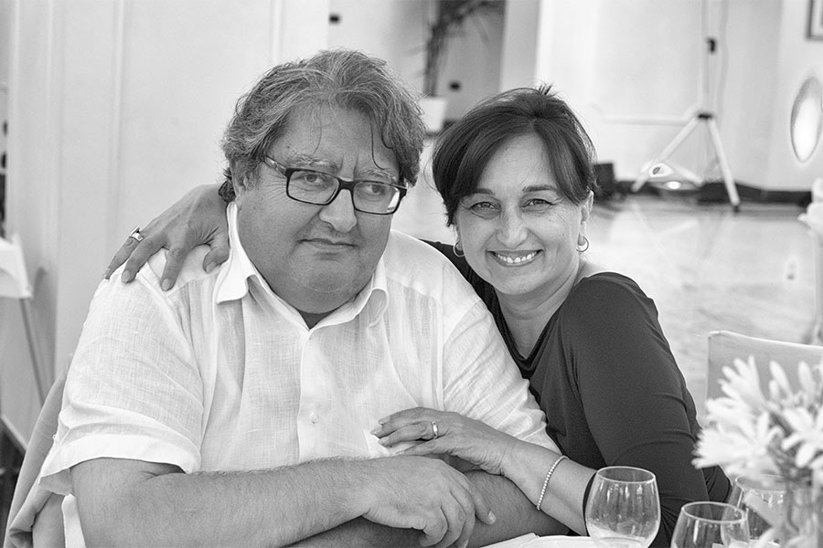 Piero and Maria Teresa Verlingieri, owners of Rossovermiglio winery in Paduli, Campania.