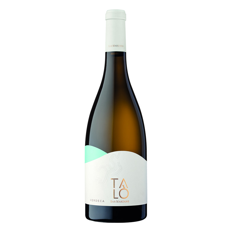 Bottle of Verdeca "Talò" – San Marzano – fresh and mineral white wine from Puglia.